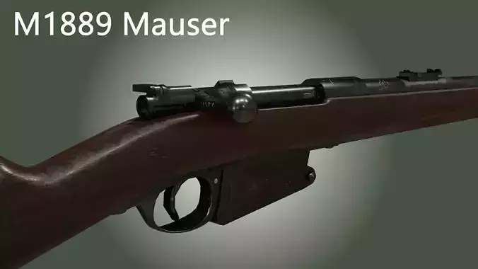 Mauser model 1889 Low-poly 3D model