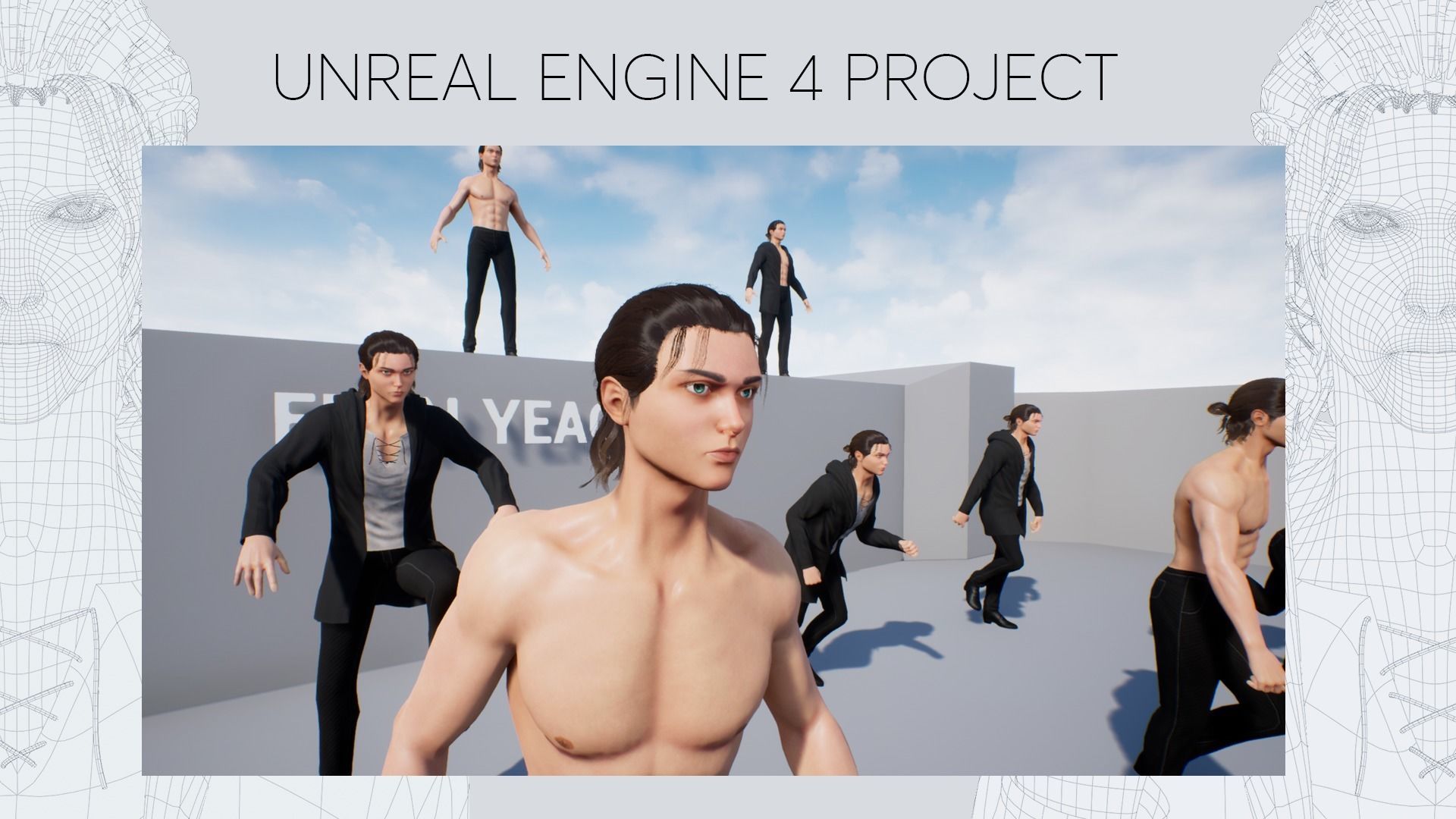 Eren Yeager - Game Ready  low-poly 3d model UE4 Low-poly 3D model_9