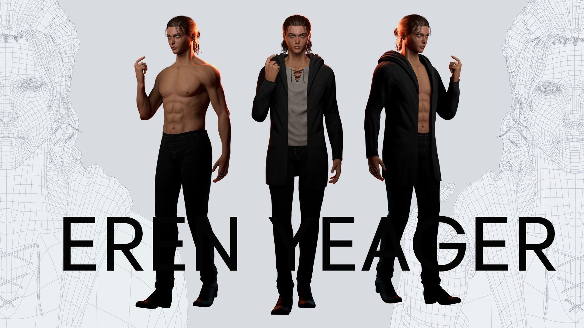 Eren Yeager - Game Ready  low-poly 3d model UE4 Low-poly 3D model_3