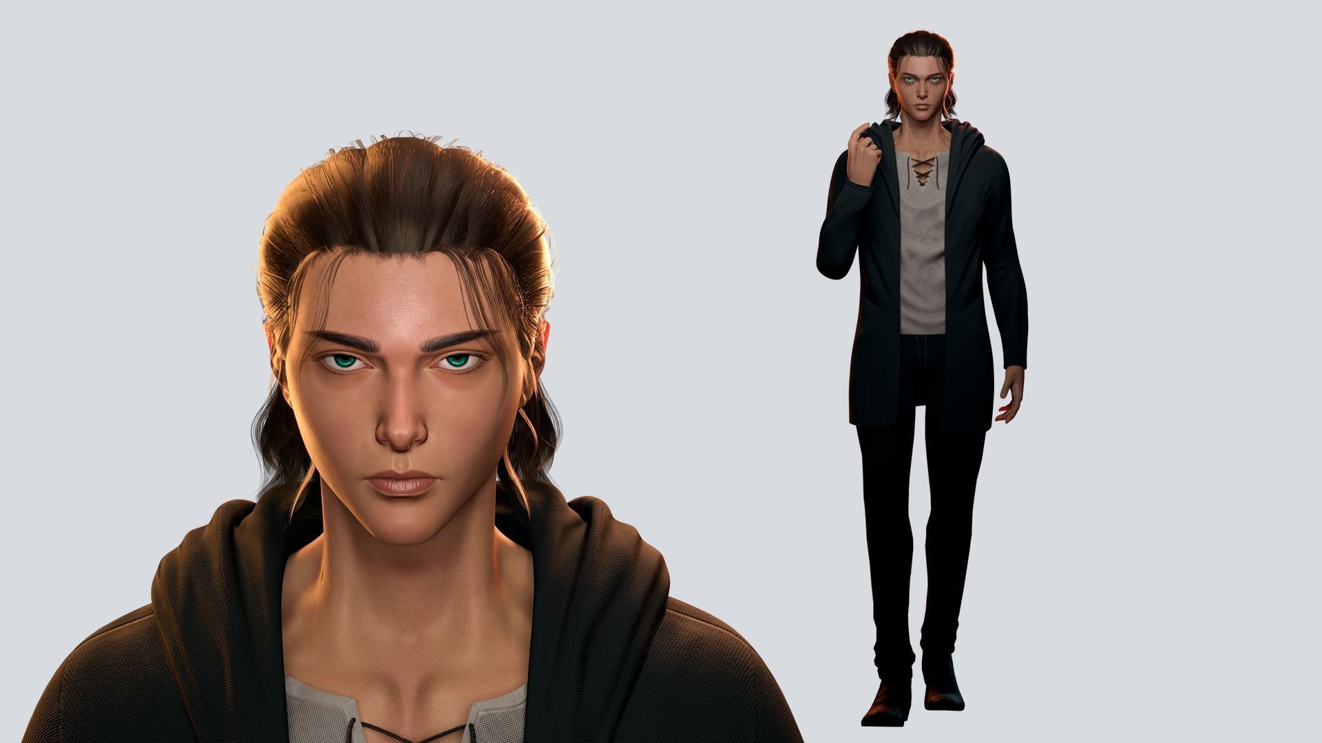 Eren Yeager - Game Ready  low-poly 3d model UE4 Low-poly 3D model_5