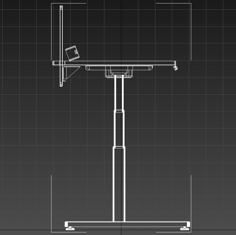 Adjustable height desk 3D model_14
