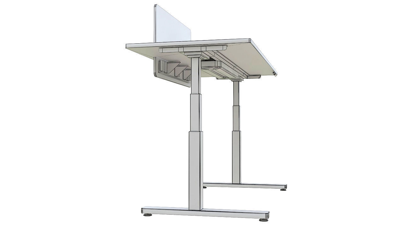 Adjustable height desk 3D model_7