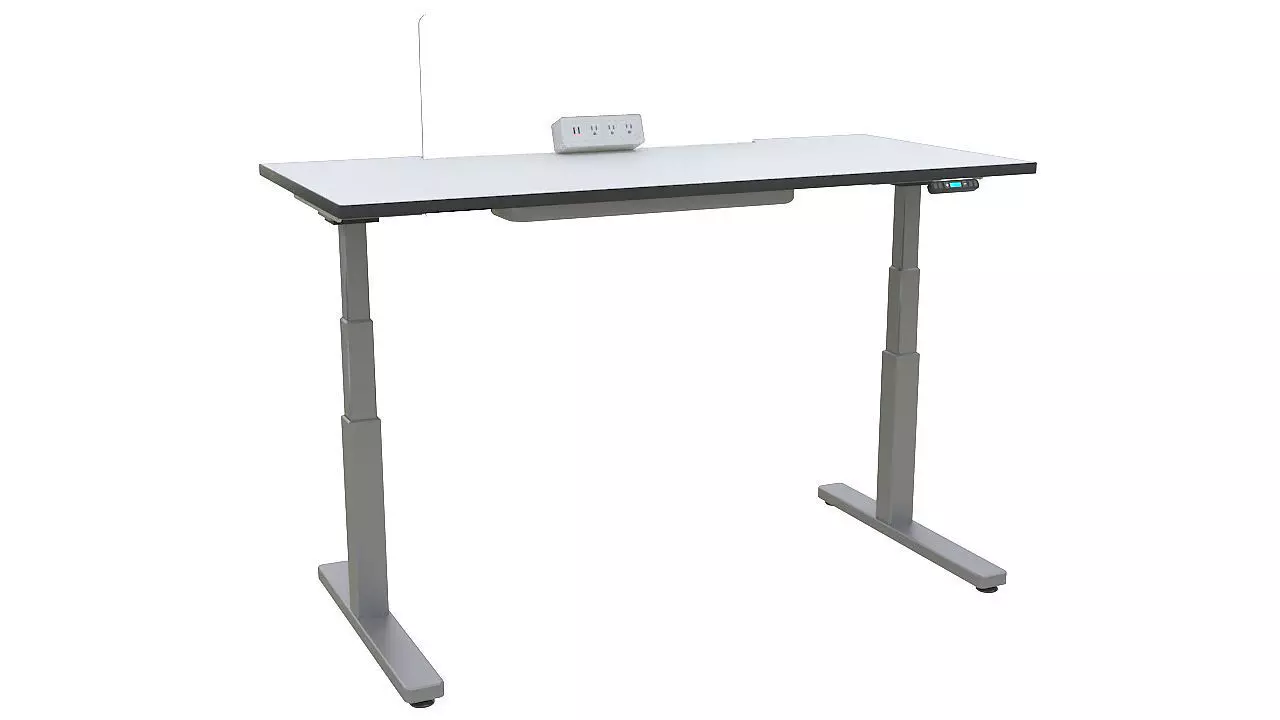 Adjustable height desk 3D model_0