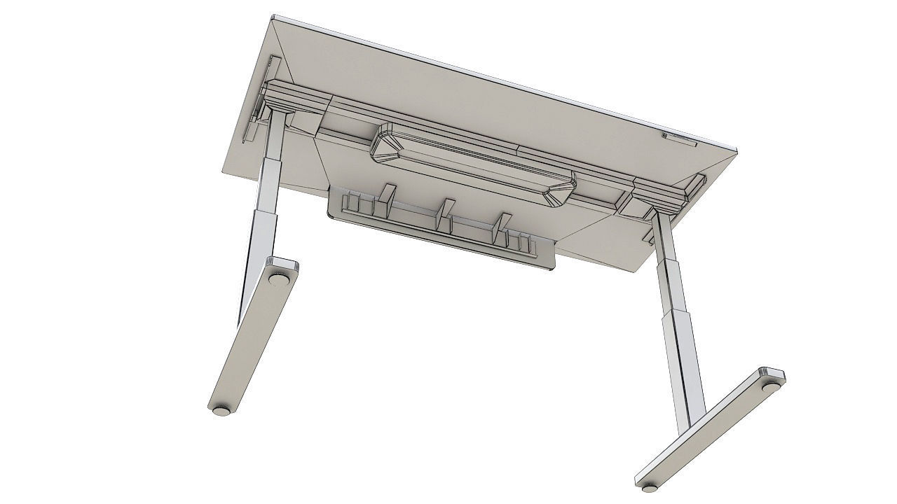 Adjustable height desk 3D model_8