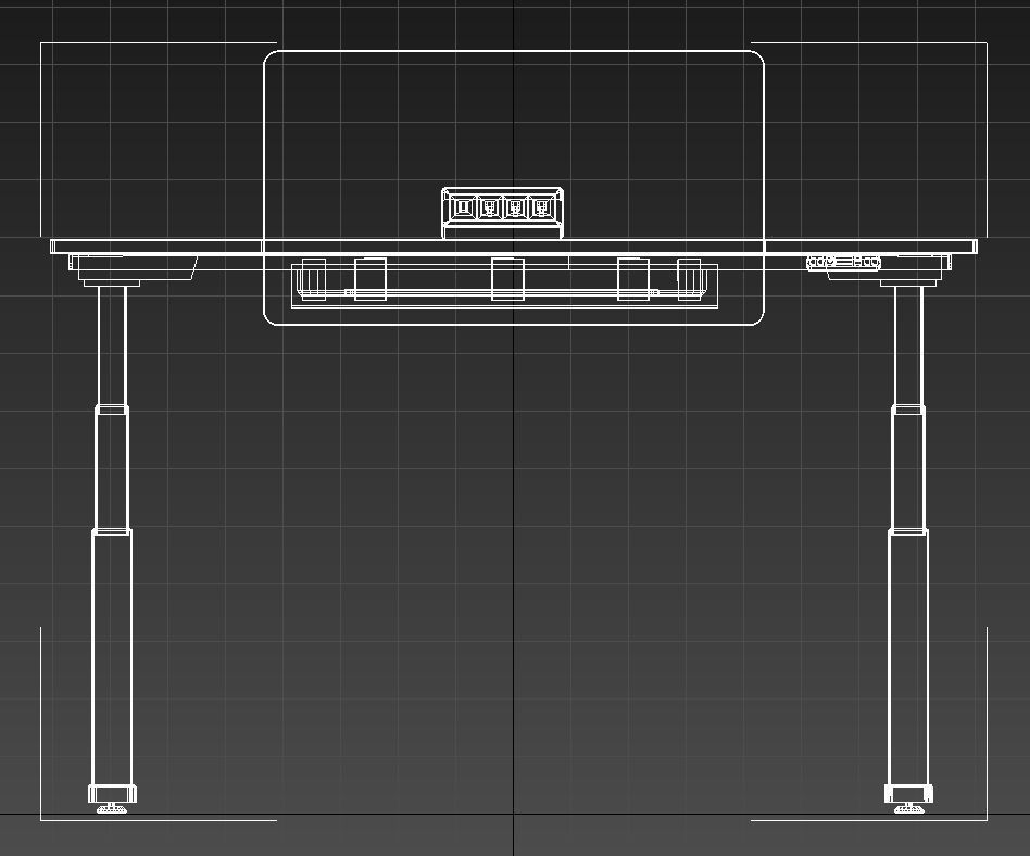 Adjustable height desk 3D model_13