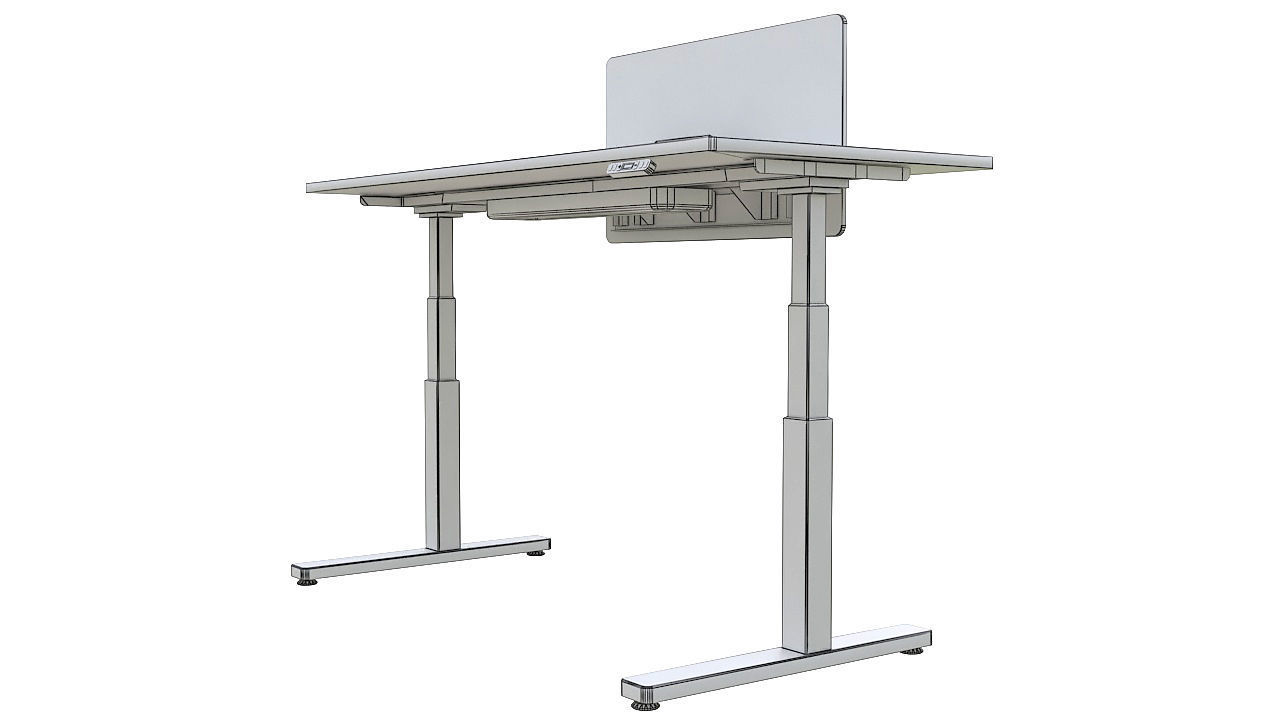 Adjustable height desk 3D model_9