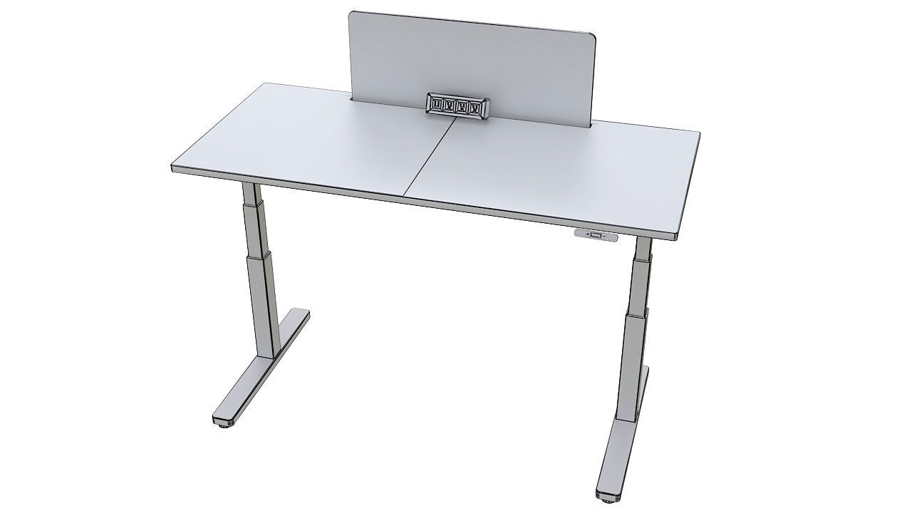 Adjustable height desk 3D model_10