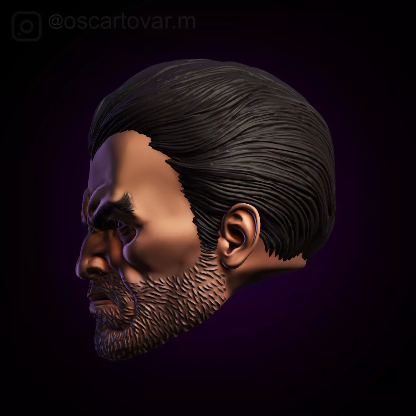 Classic Punisher head 3D print model