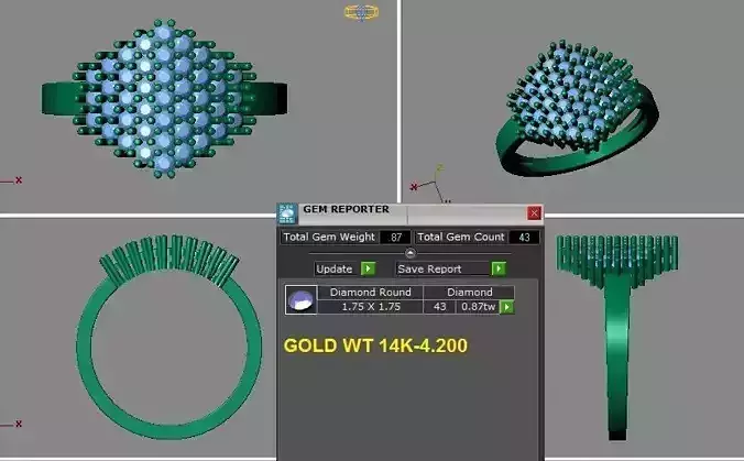 Beautiful designed pave ring 3D print model