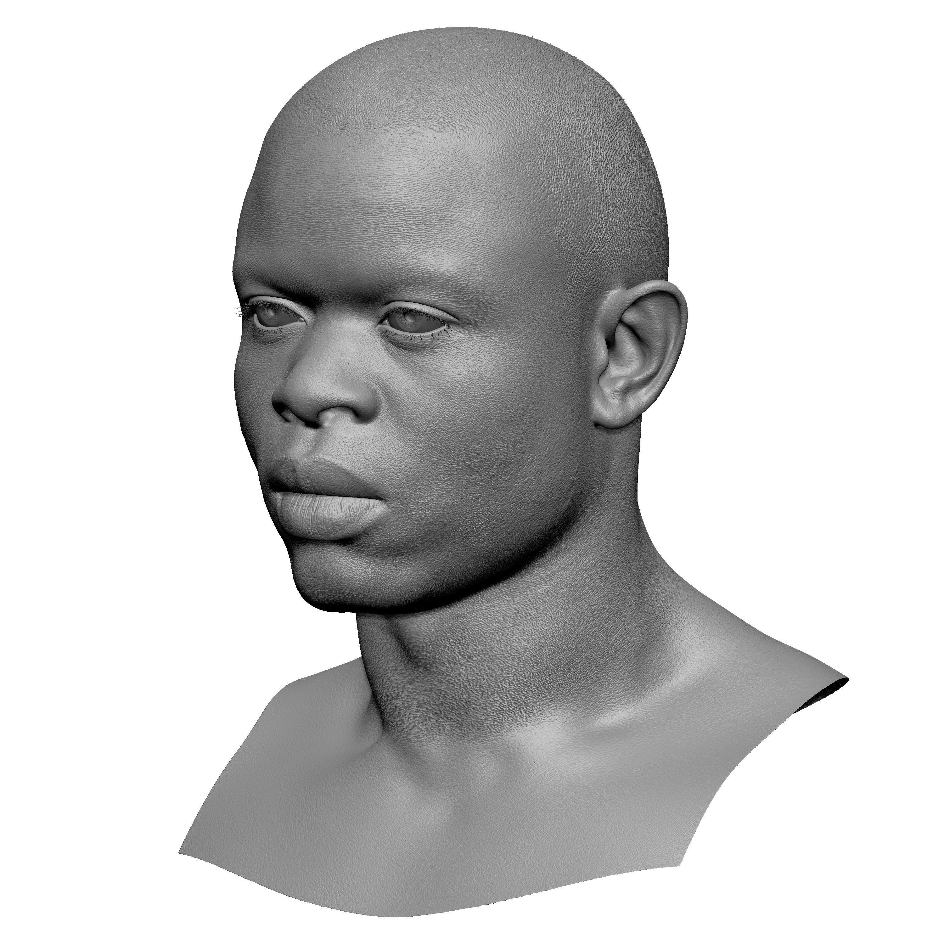 Retopologized Head Scan Denton Allen 3D model_3