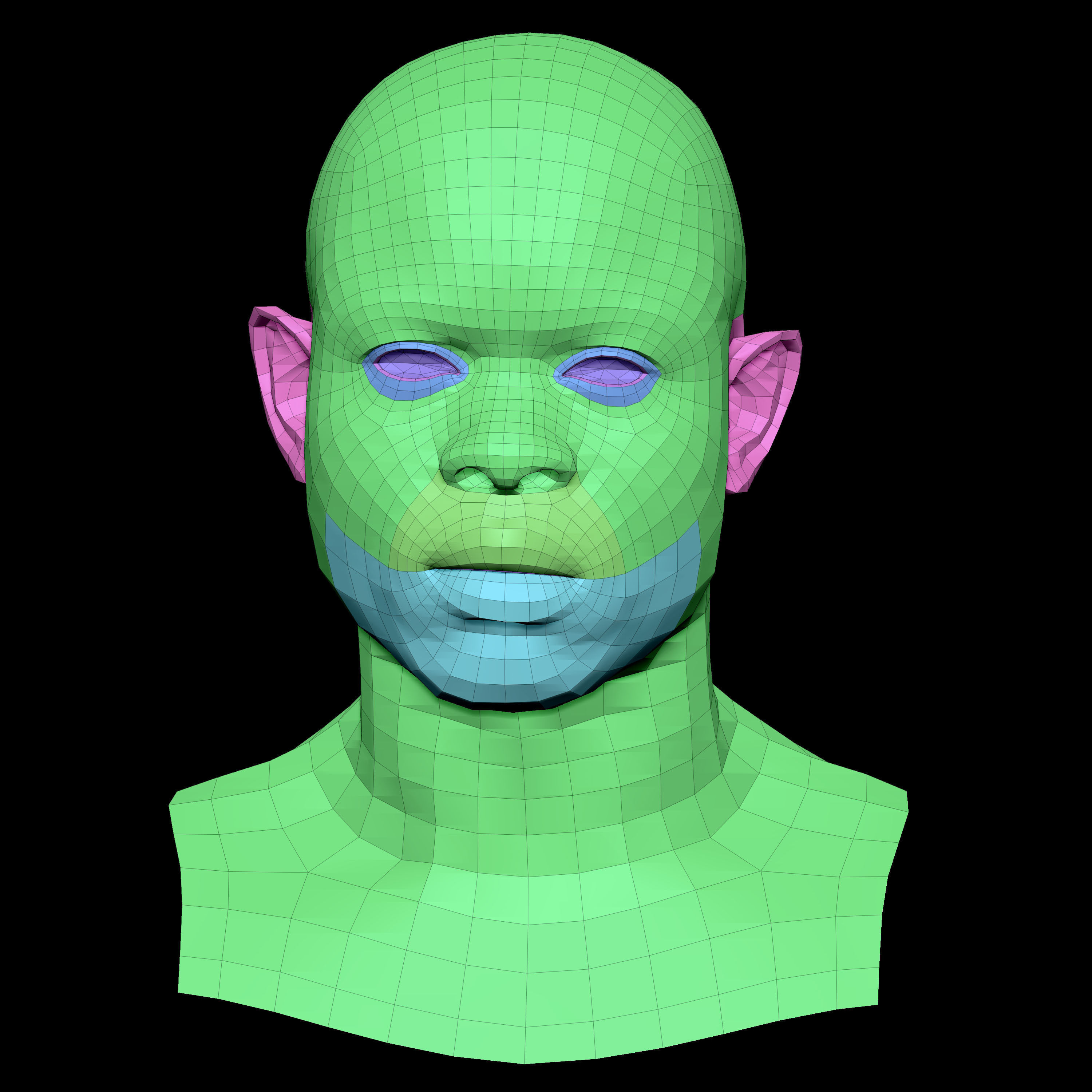 Retopologized Head Scan Denton Allen 3D model_5
