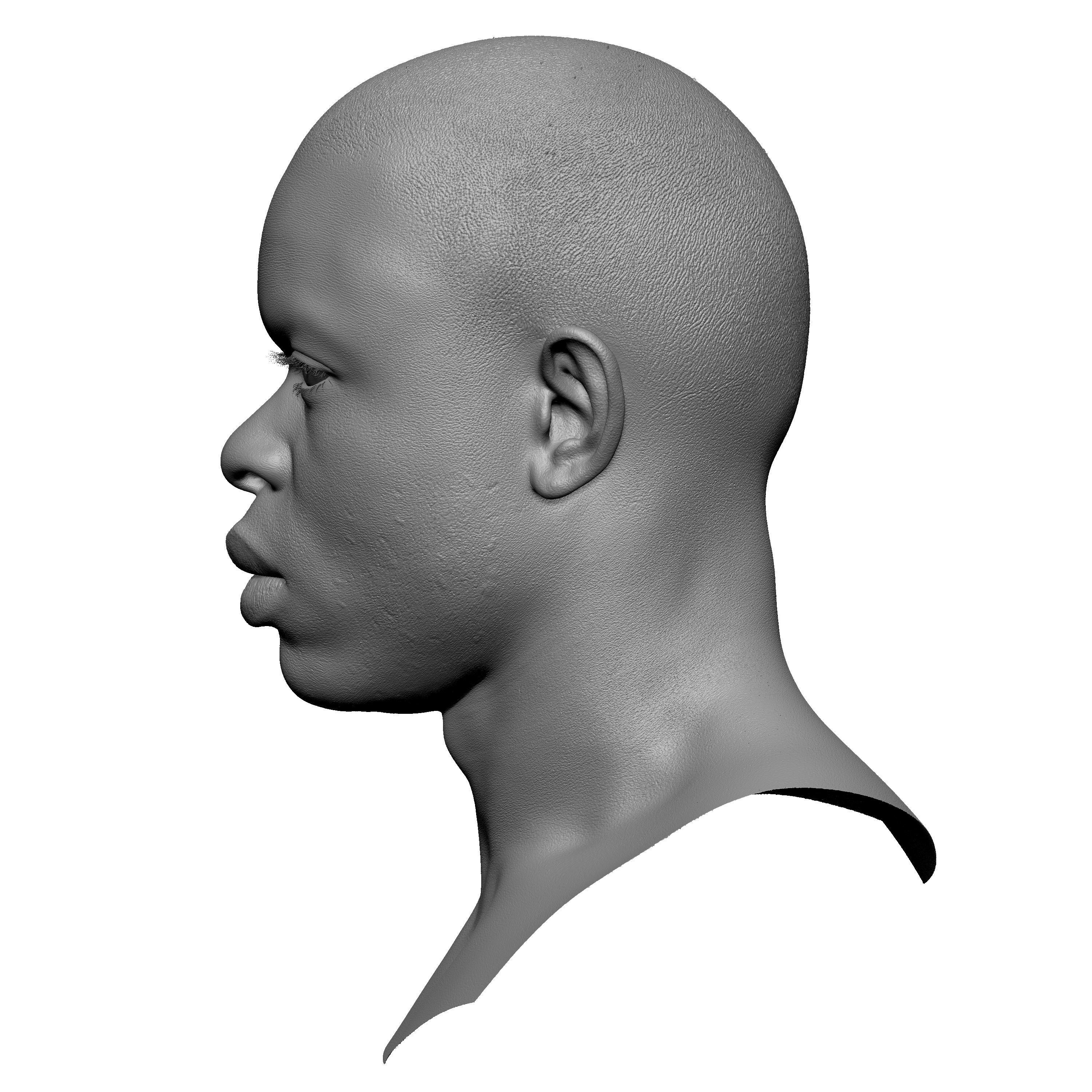 Retopologized Head Scan Denton Allen 3D model_4