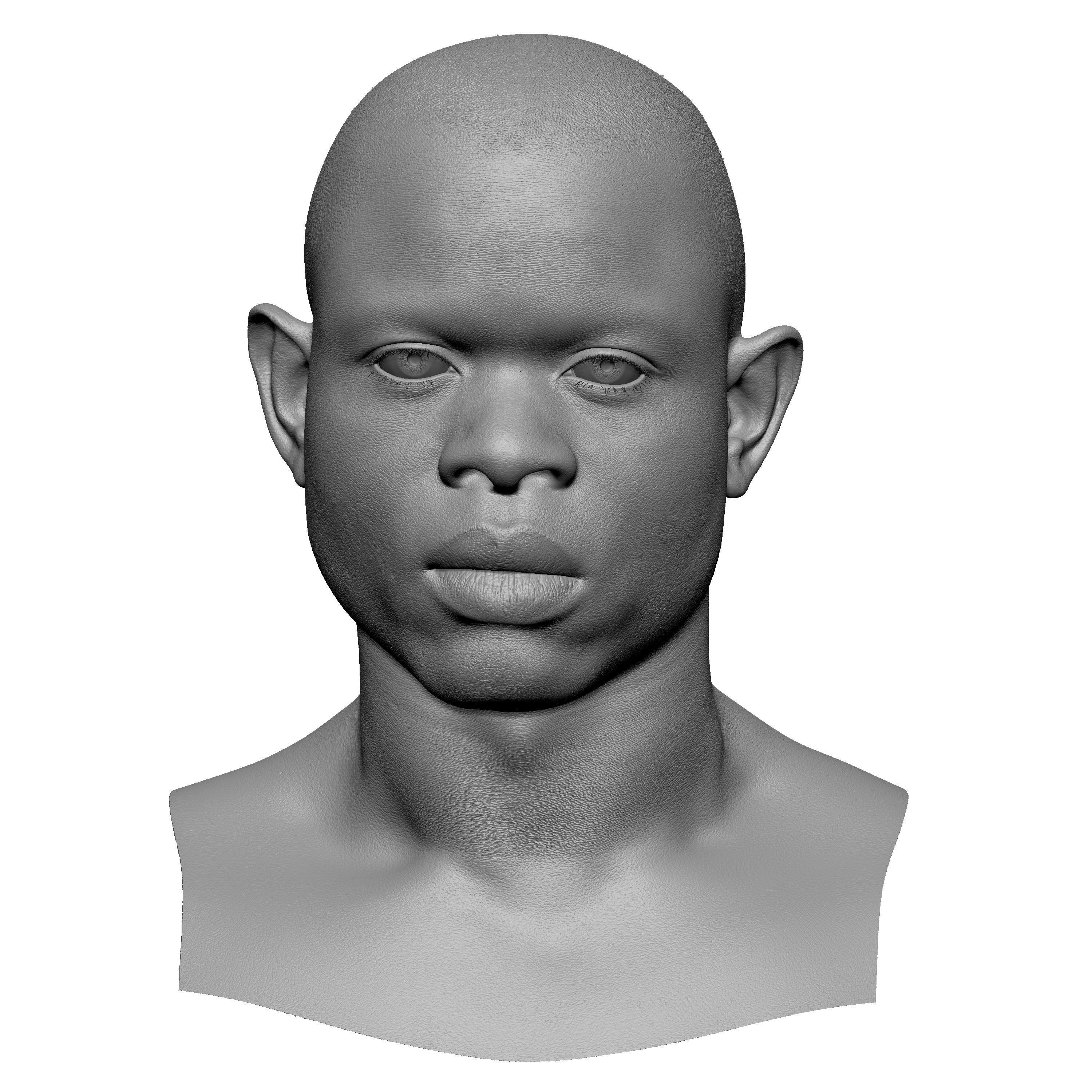 Retopologized Head Scan Denton Allen 3D model_2