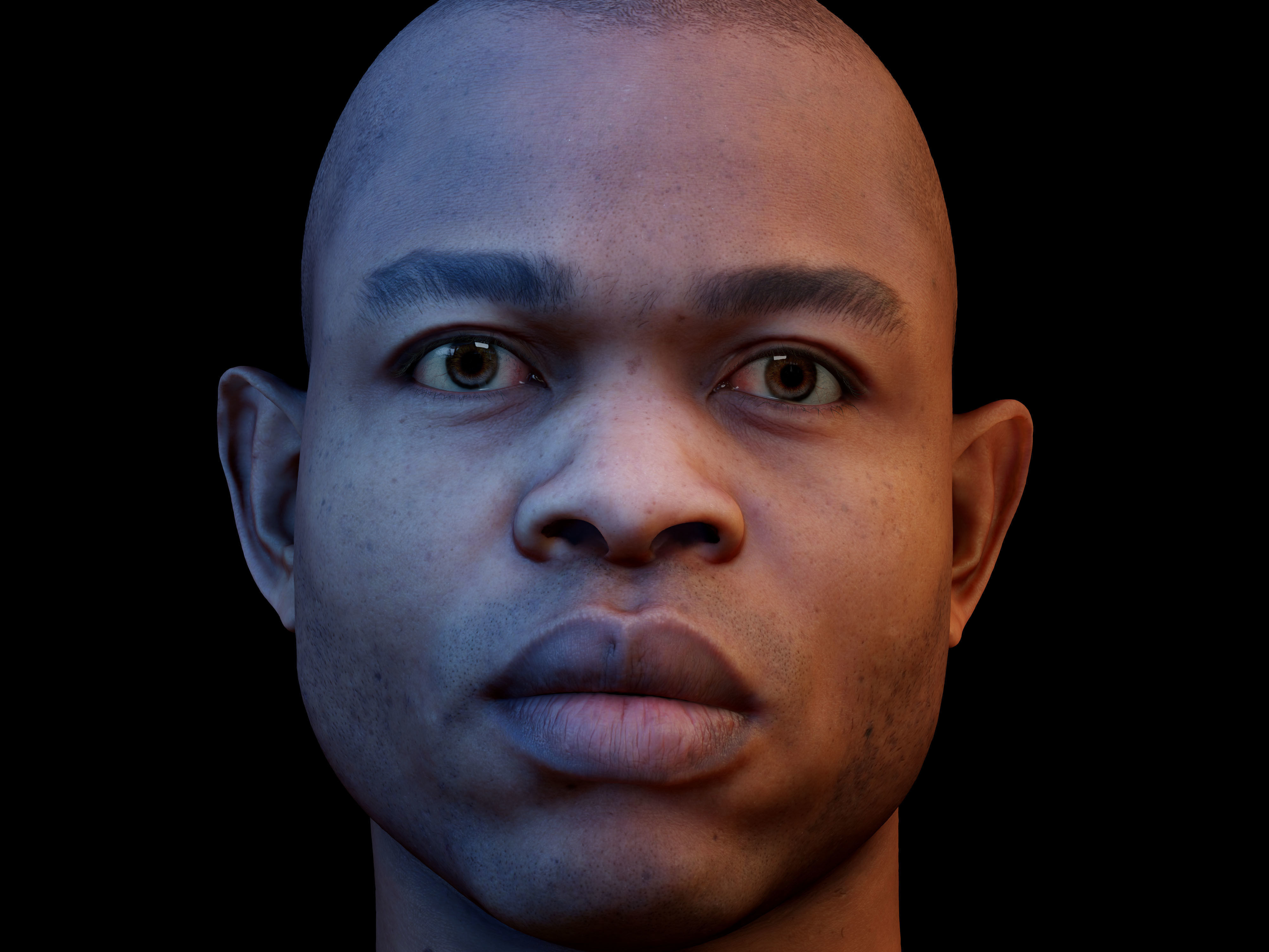 Retopologized Head Scan Denton Allen 3D model_11
