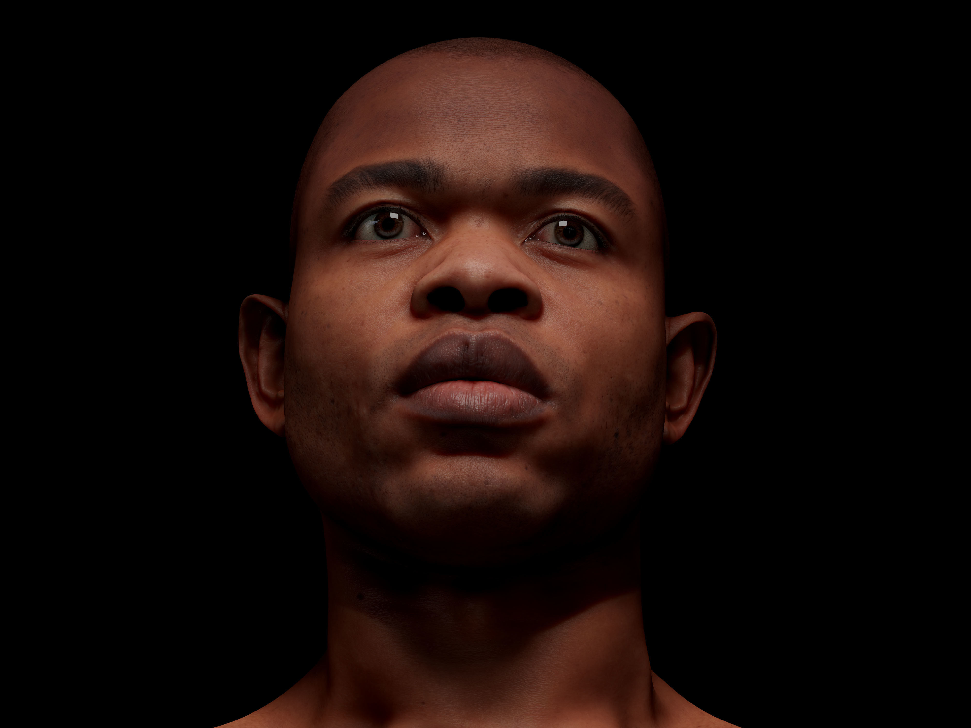 Retopologized Head Scan Denton Allen 3D model_10