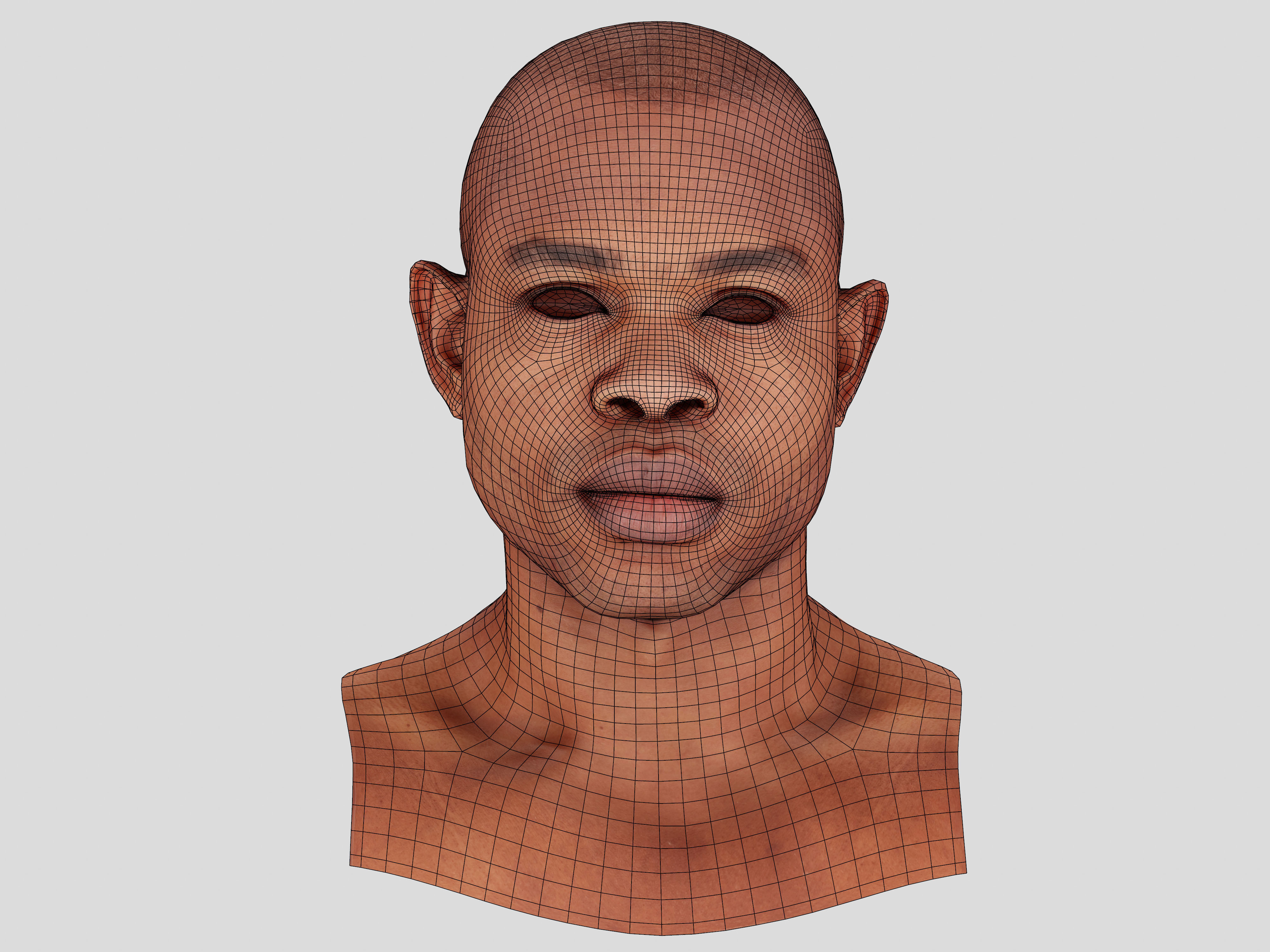 Retopologized Head Scan Denton Allen 3D model_13