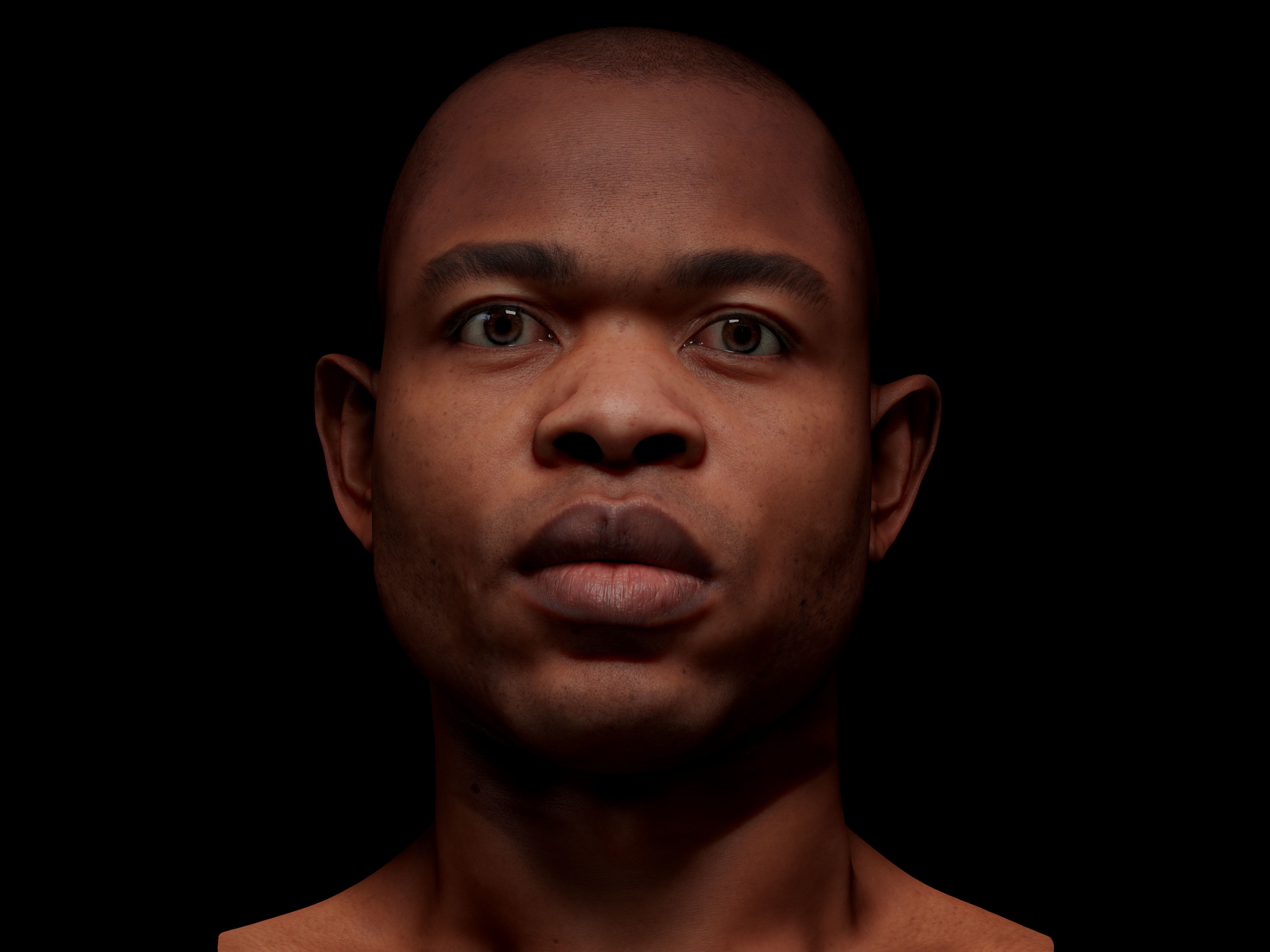 Retopologized Head Scan Denton Allen 3D model_8