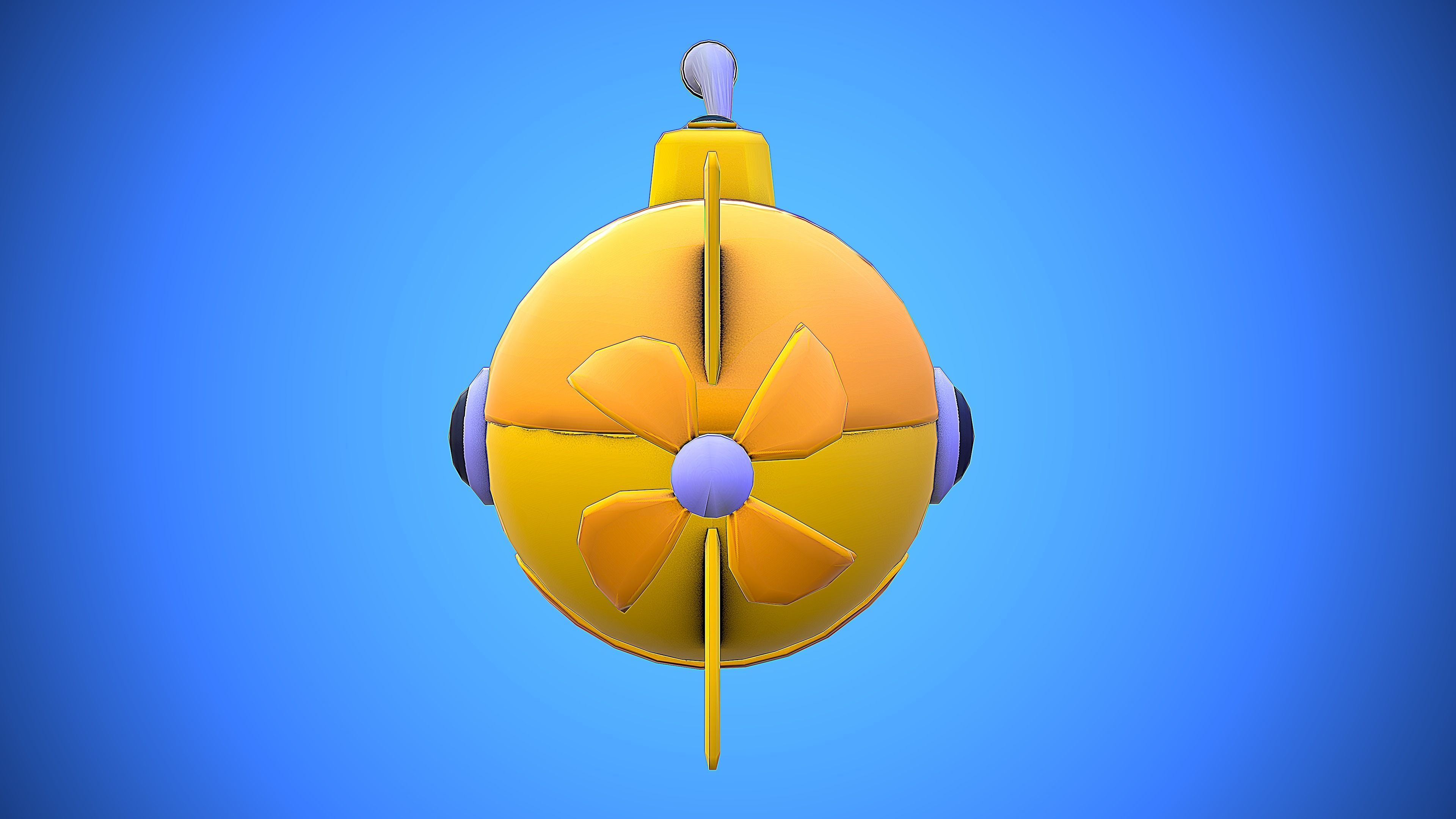 SUBMARINE CARTOON STYLIZED Low-poly 3D model_5