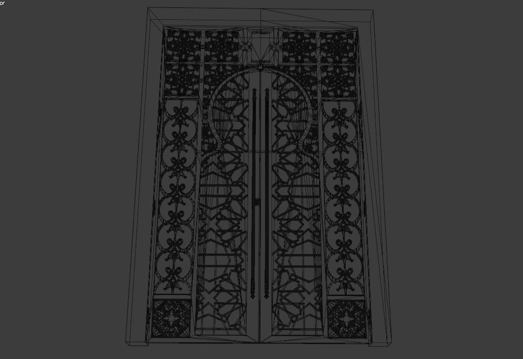 3D door stained glass window 3D model_4