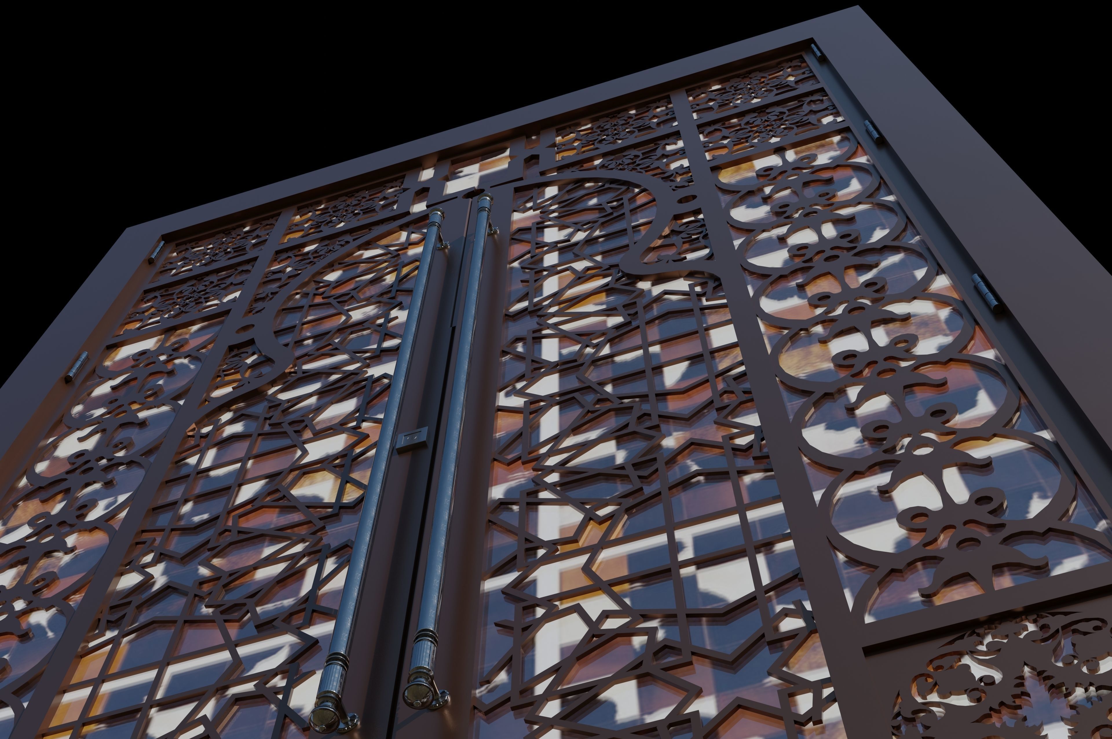 3D door stained glass window 3D model_1