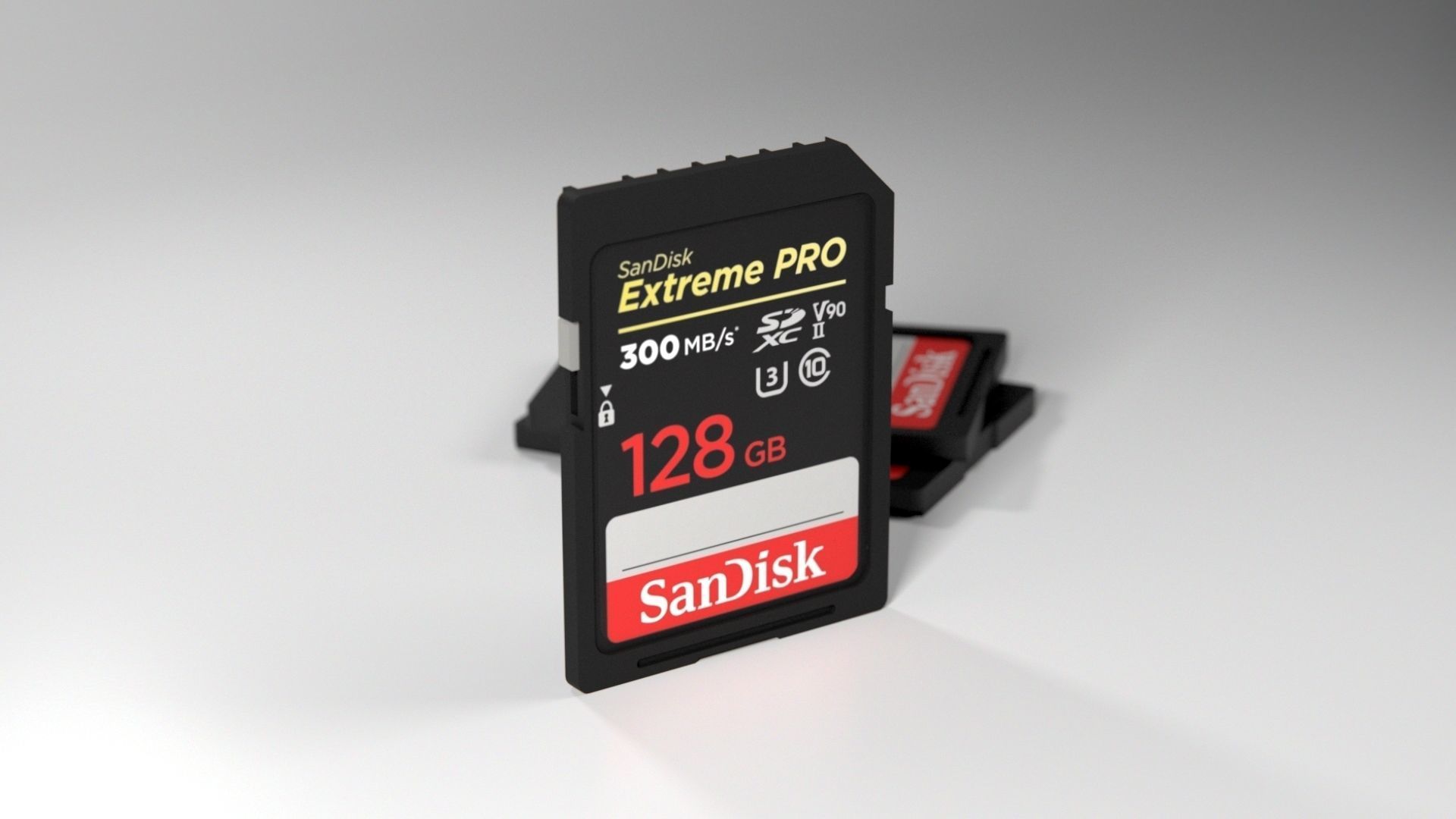 SD card sandisk sdxc extreme pro 128gb Low-poly 3D model_23