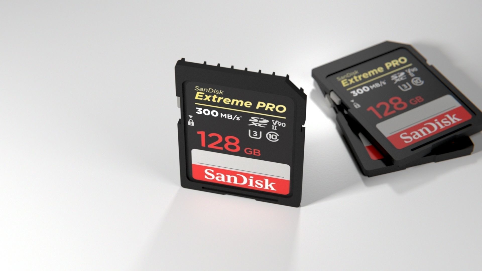 SD card sandisk sdxc extreme pro 128gb Low-poly 3D model_4