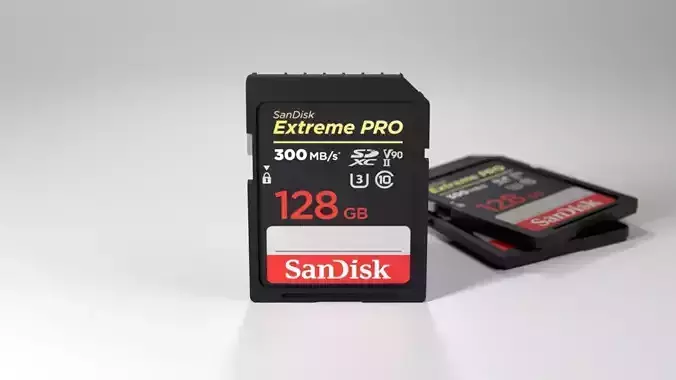 SD card sandisk sdxc extreme pro 128gb Low-poly 3D model