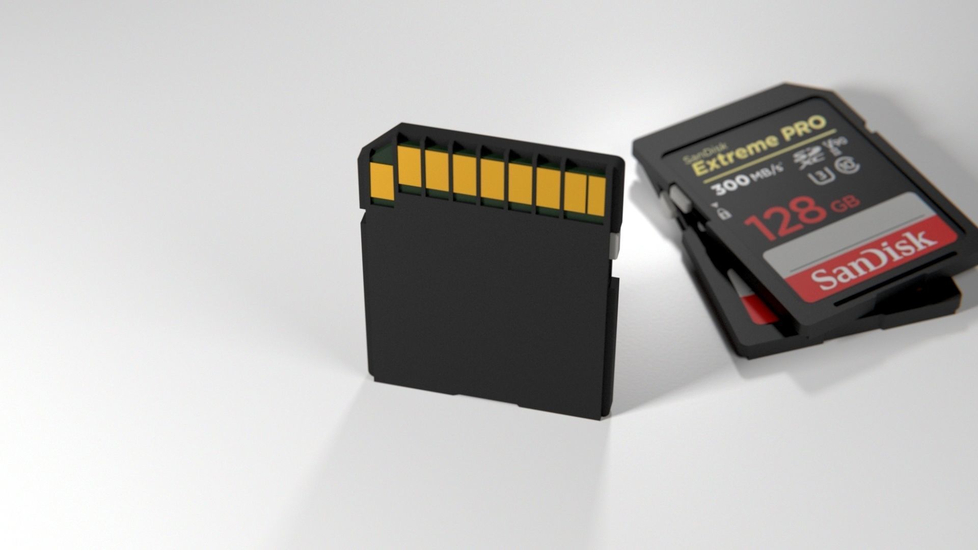 SD card sandisk sdxc extreme pro 128gb Low-poly 3D model_1