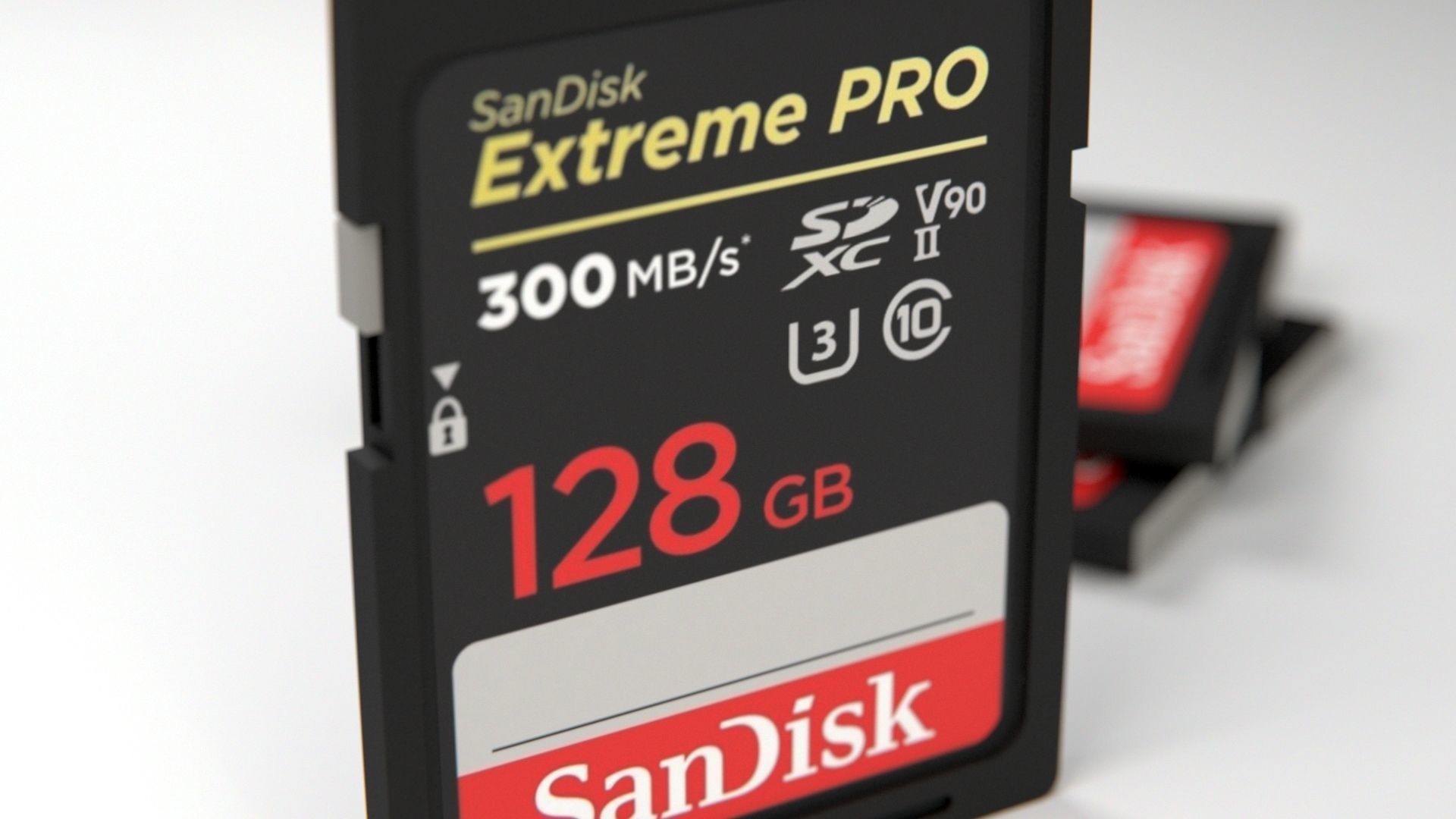 SD card sandisk sdxc extreme pro 128gb Low-poly 3D model_6