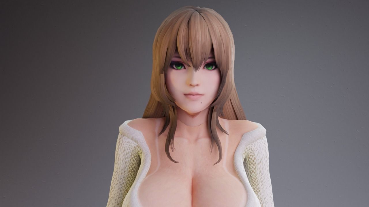 Stylized sexy women rigged 3D model_11