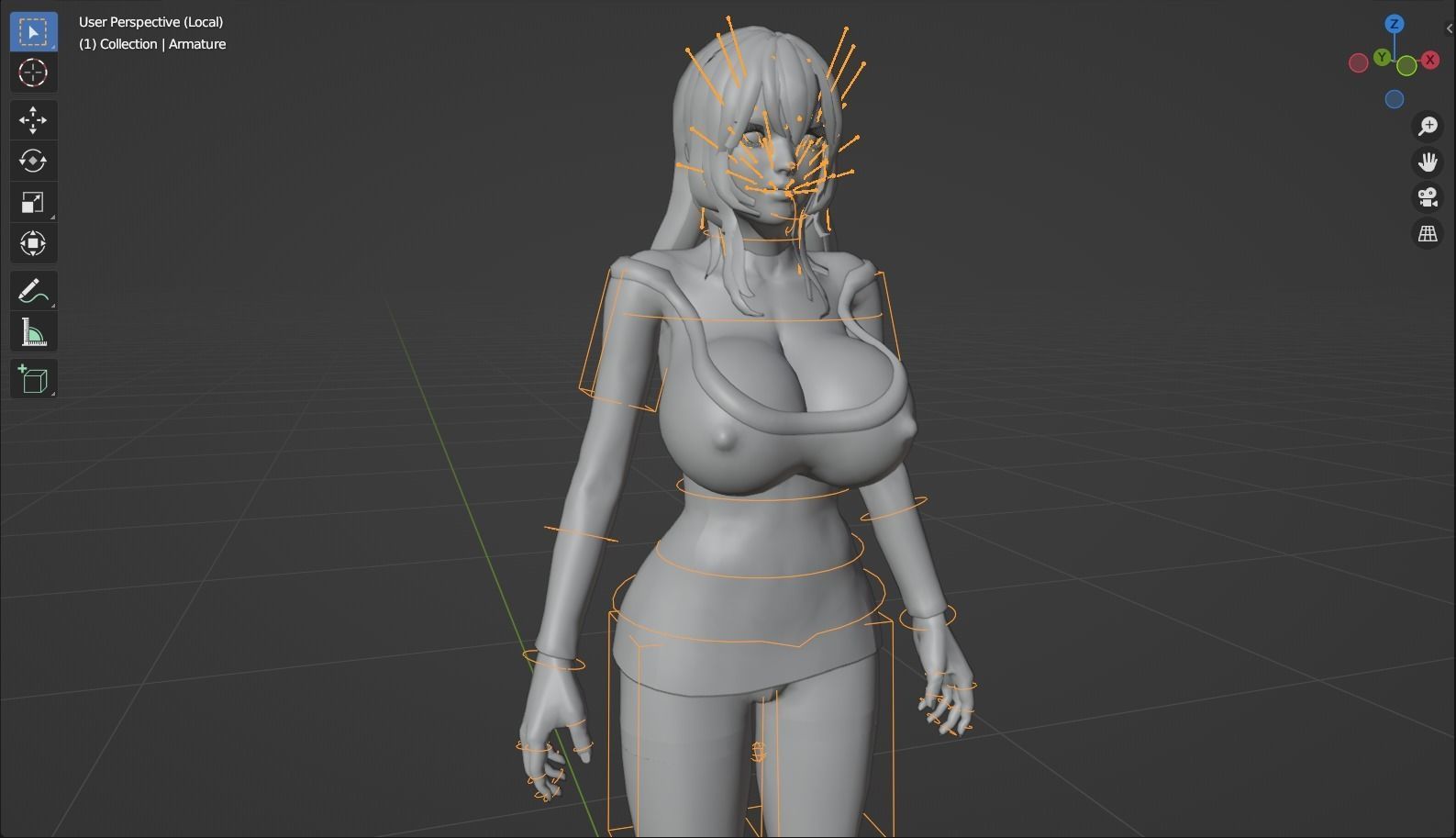 Stylized sexy women rigged 3D model_3