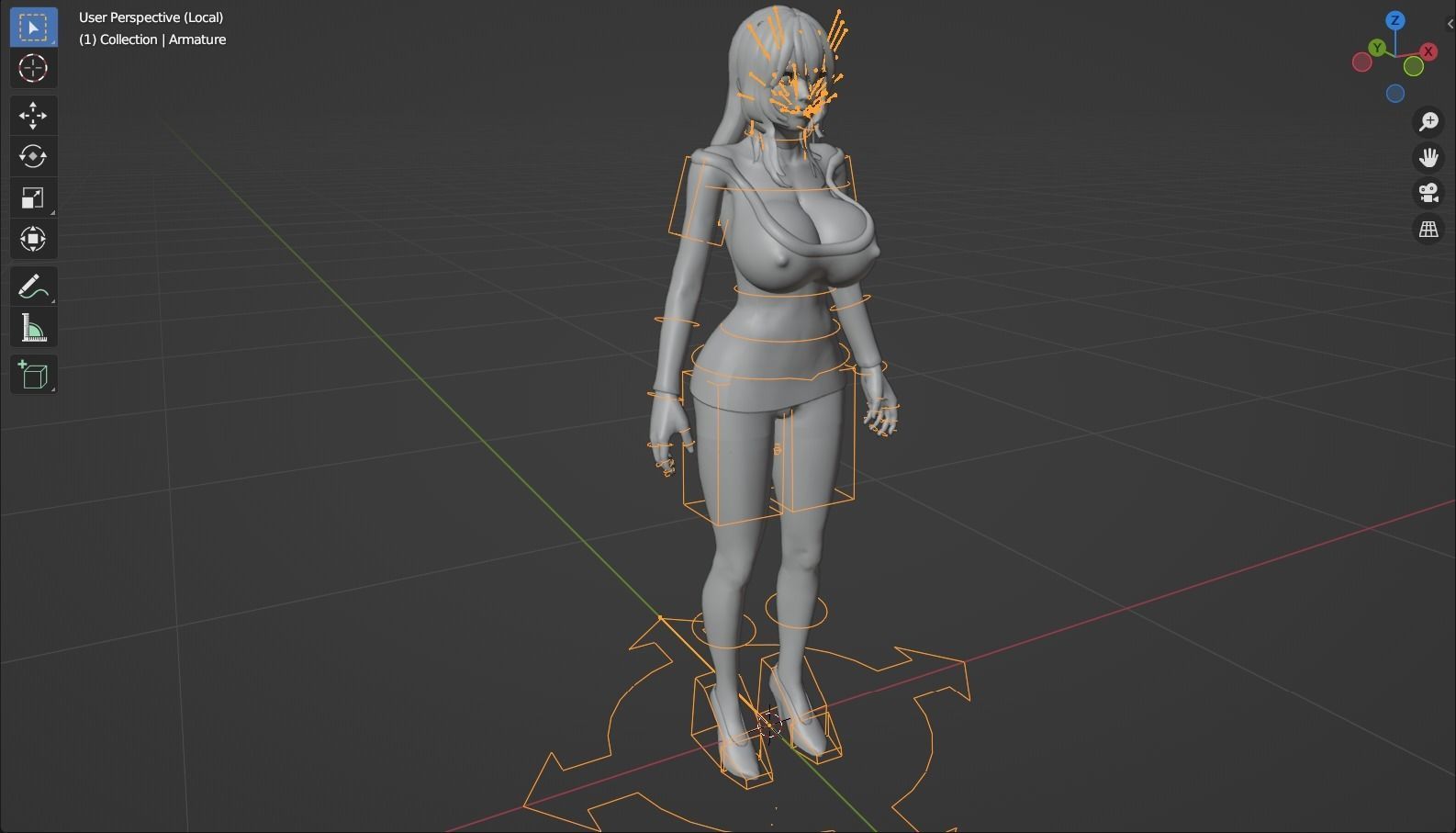 Stylized sexy women rigged 3D model_6