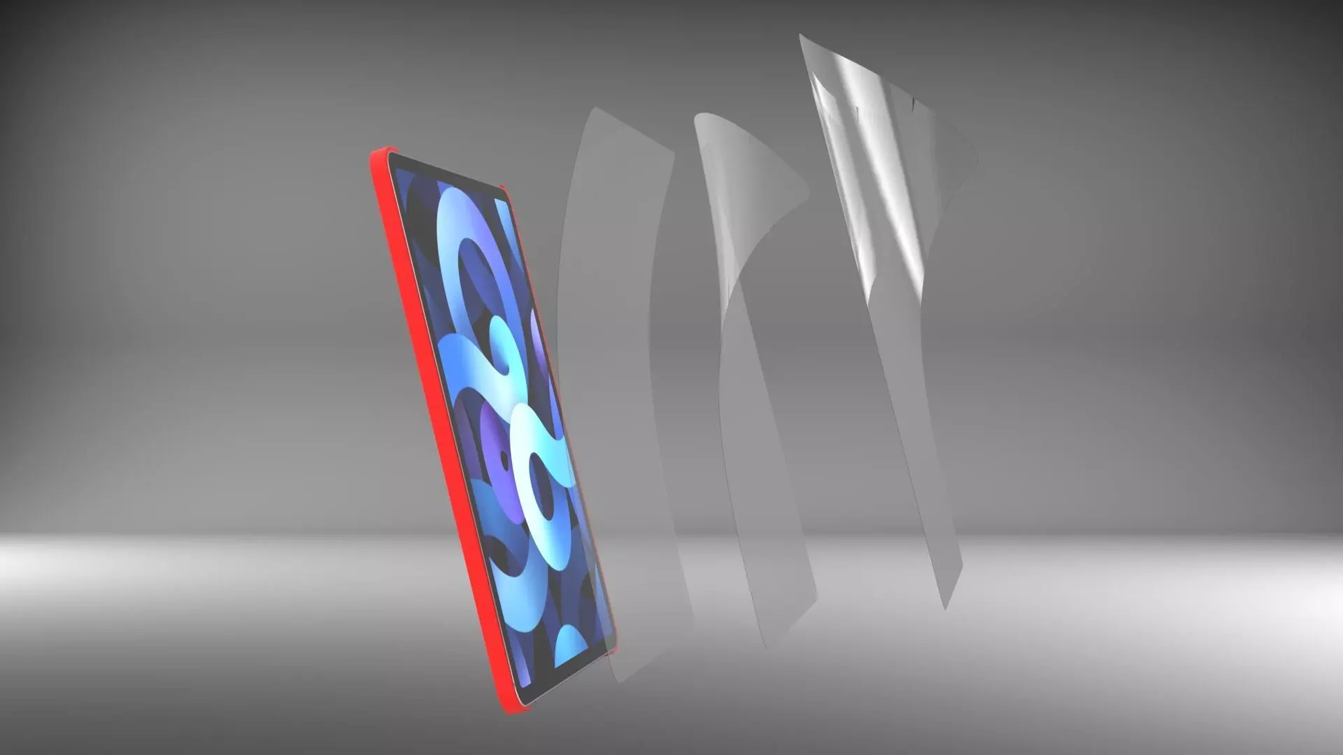 Ipad Pro Screen Protector With 3 Different Folds 3D model_0