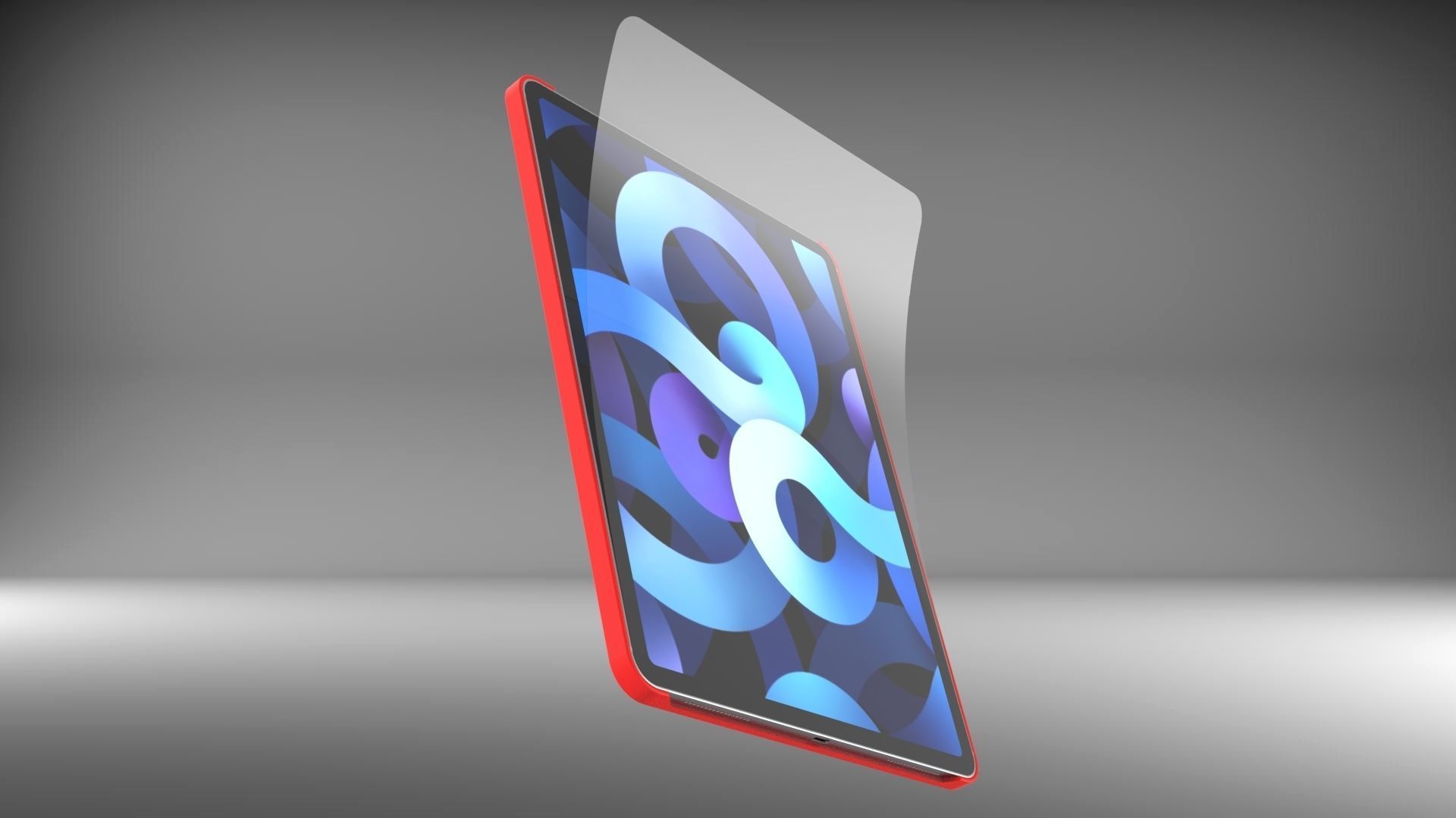 Ipad Pro Screen Protector With 3 Different Folds 3D model_10