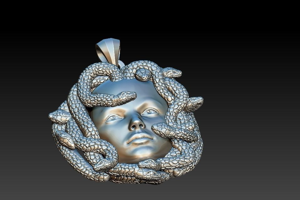 Medusa Pendant 3D print model_12