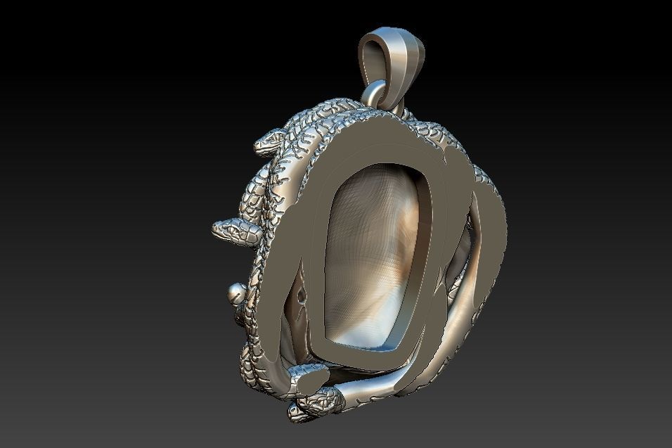 Medusa Pendant 3D print model_8
