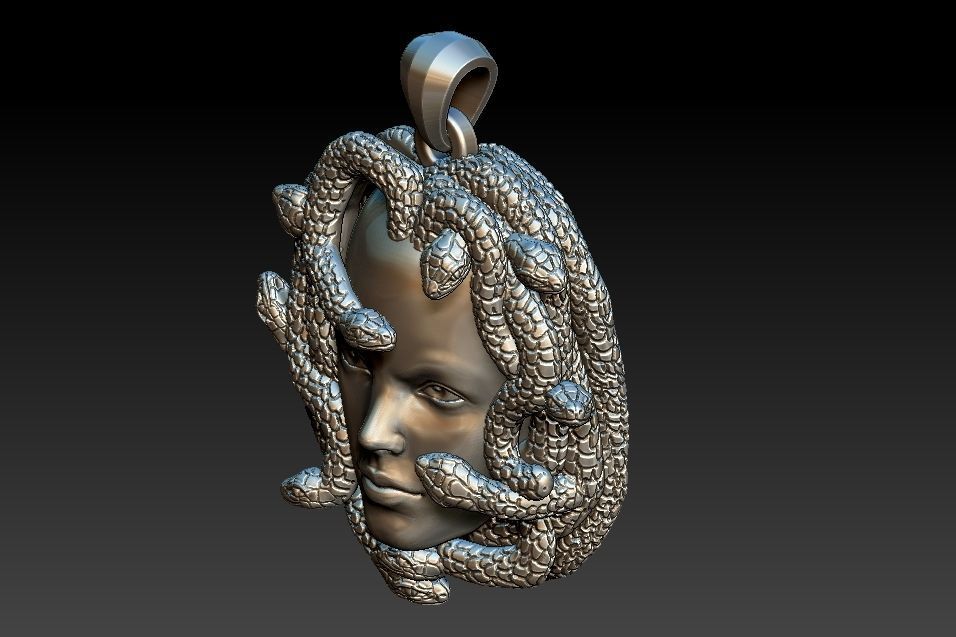 Medusa Pendant 3D print model_19