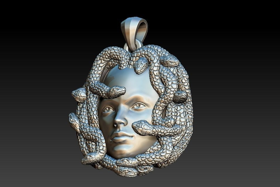 Medusa Pendant 3D print model_11