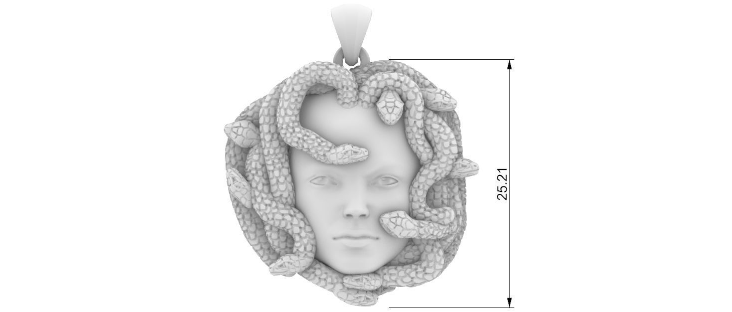 Medusa Pendant 3D print model_20
