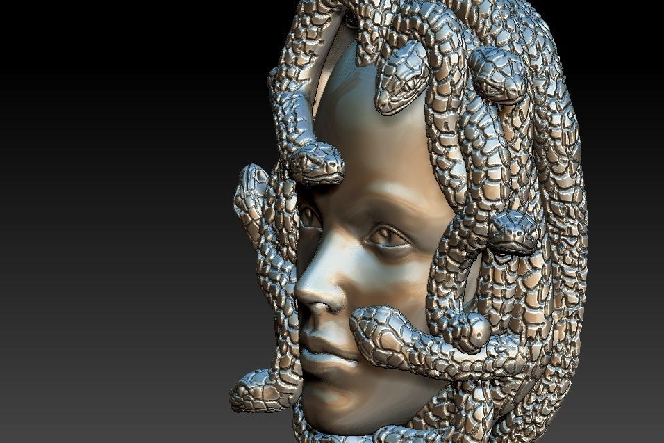 Medusa Pendant 3D print model_13
