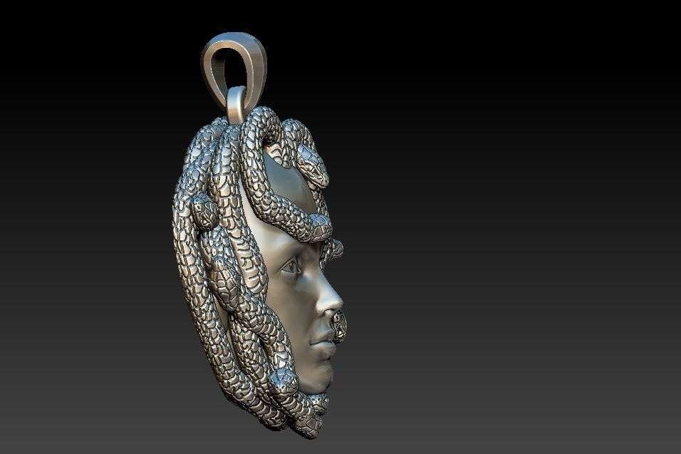 Medusa Pendant 3D print model_3