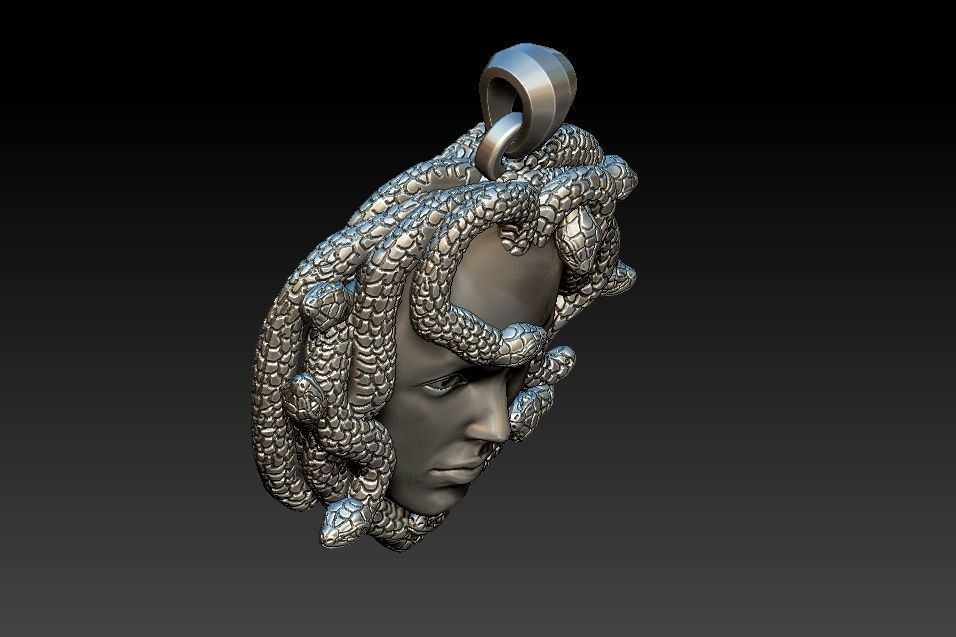Medusa Pendant 3D print model_16