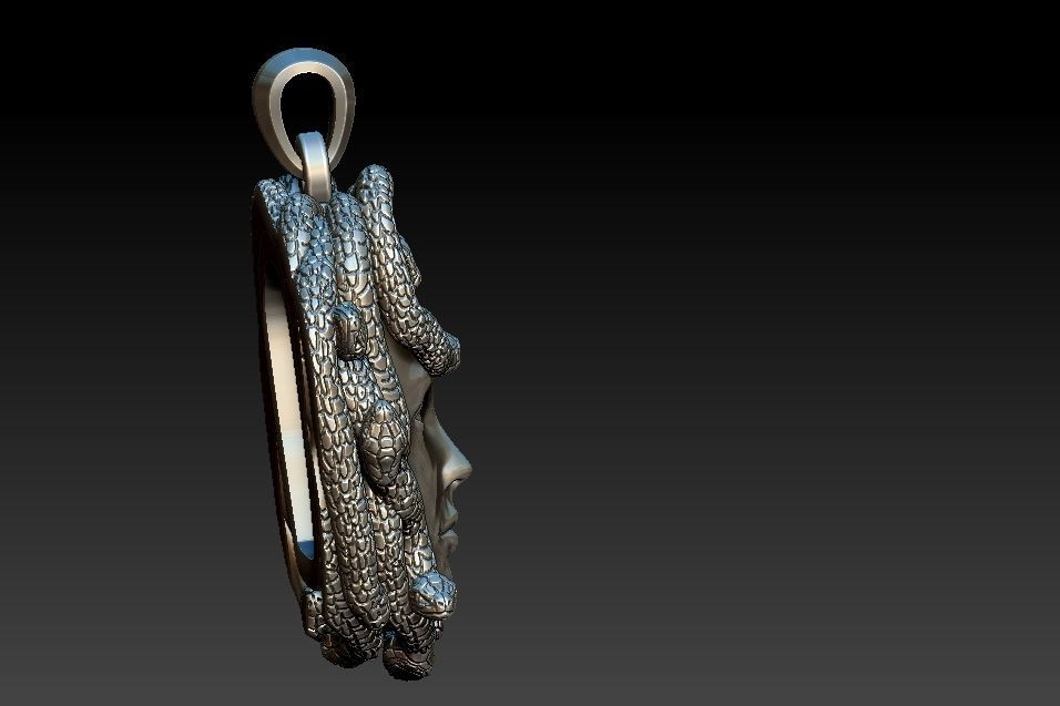 Medusa Pendant 3D print model_4