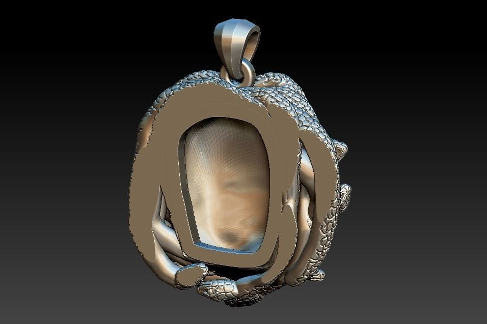Medusa Pendant 3D print model_6