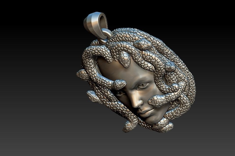 Medusa Pendant 3D print model_17