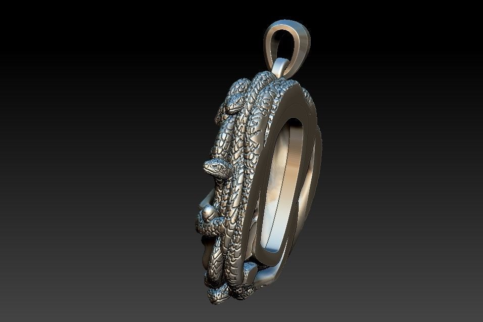 Medusa Pendant 3D print model_9
