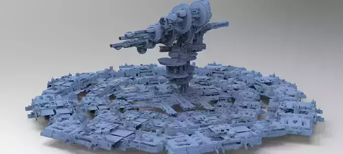 Sci-Fi City dystopia Grid ground base 7