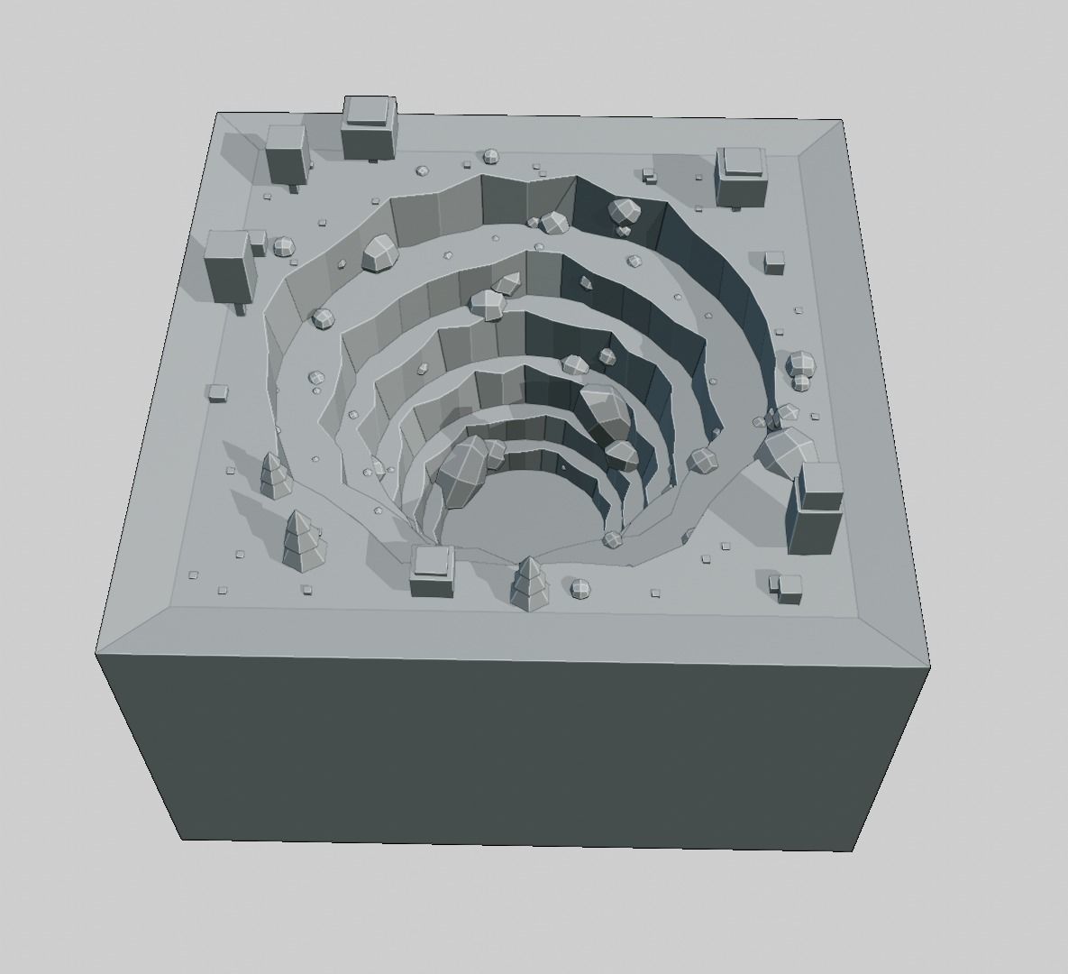 The mysterious deep cave ready to game low-poly Low-poly 3D model_12