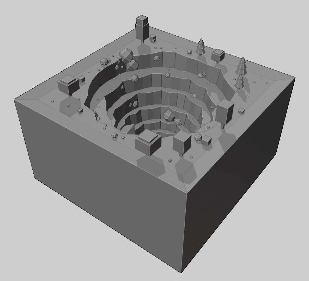 The mysterious deep cave ready to game low-poly Low-poly 3D model_11