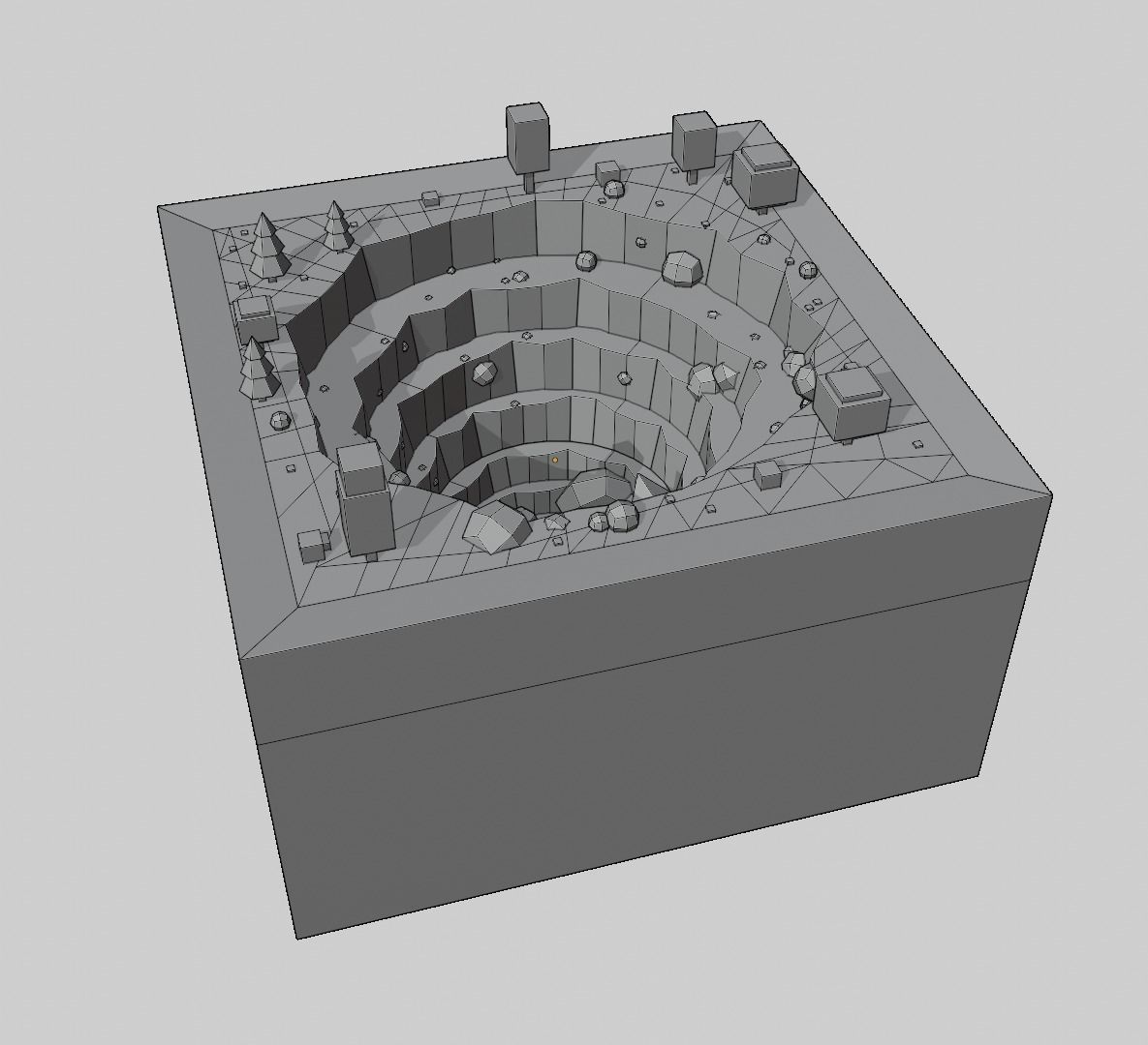 The mysterious deep cave ready to game low-poly Low-poly 3D model_8